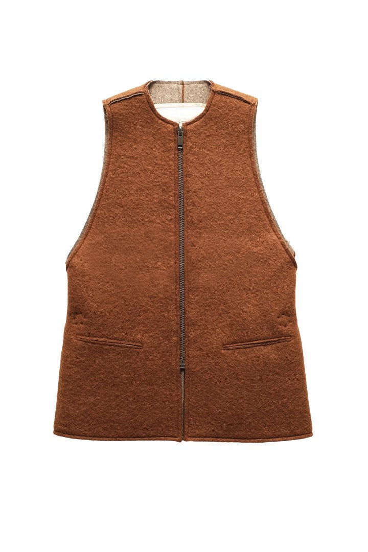 toogood - THE ANTIQUE DEALER GILET - FELTED MOHAIR - RUST