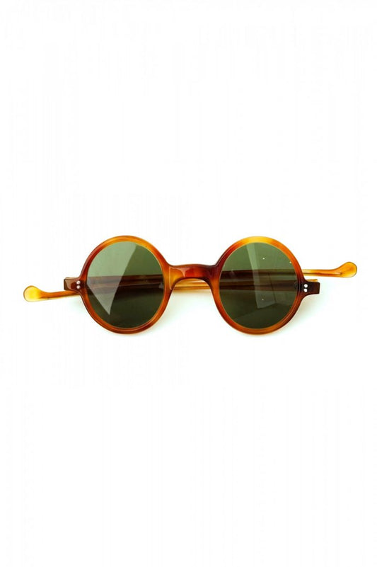 1940s FRENCH VINTAGE ROUND SUNGLASS - HONEY AMBER - OPT-543