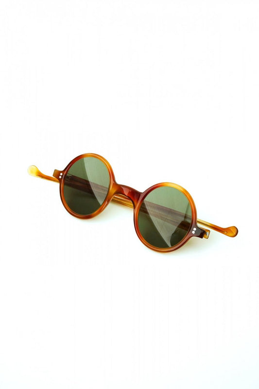 1940s FRENCH VINTAGE ROUND SUNGLASS - HONEY AMBER - OPT-543