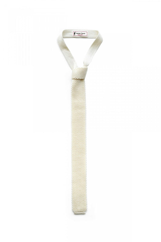 Porter Classic - CLASSIC KNIT TIE - OFF WHITE