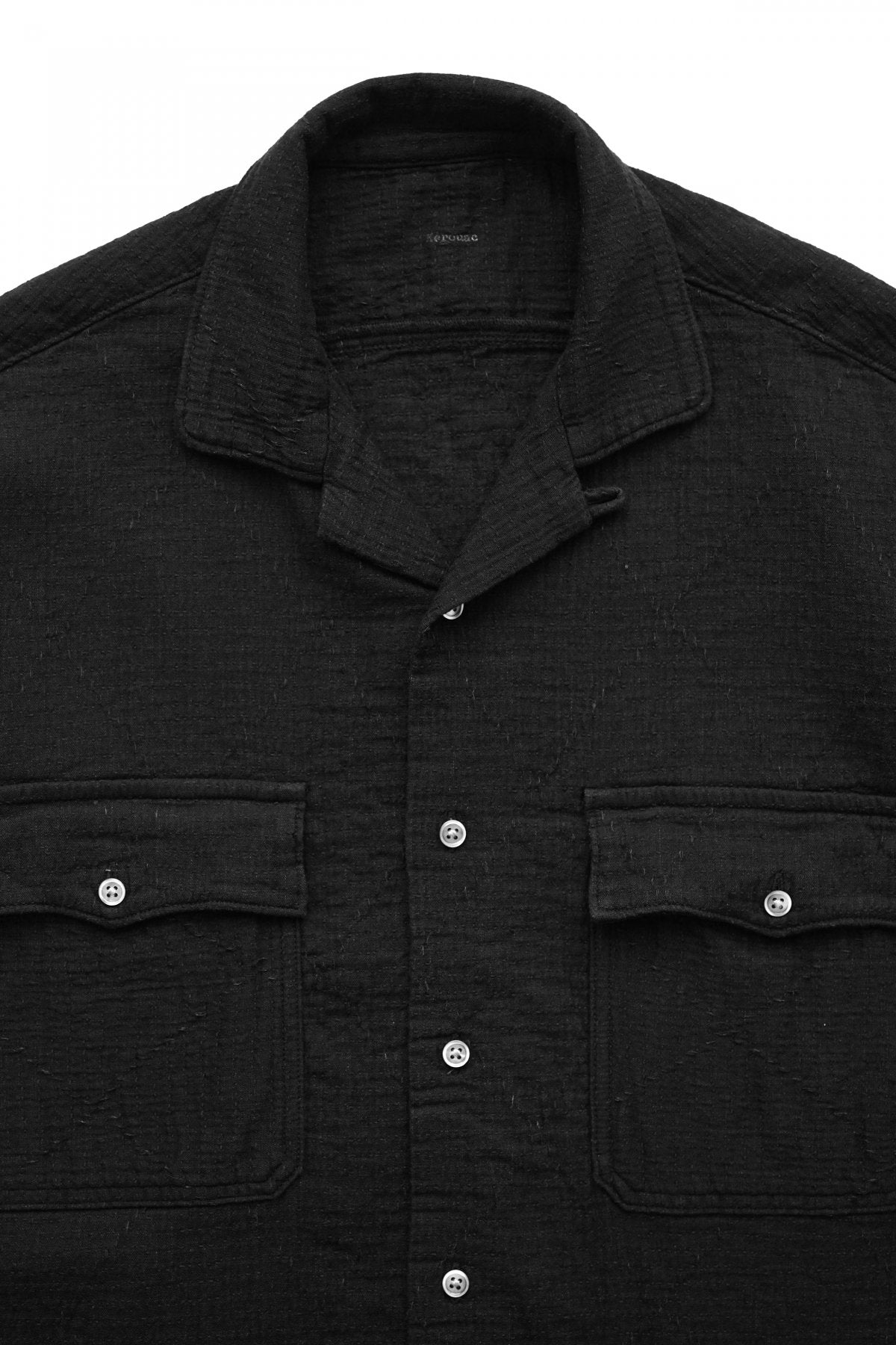 Porter Classic - SASHIKO STRETCH KEROUAC SHIRT - BLACK