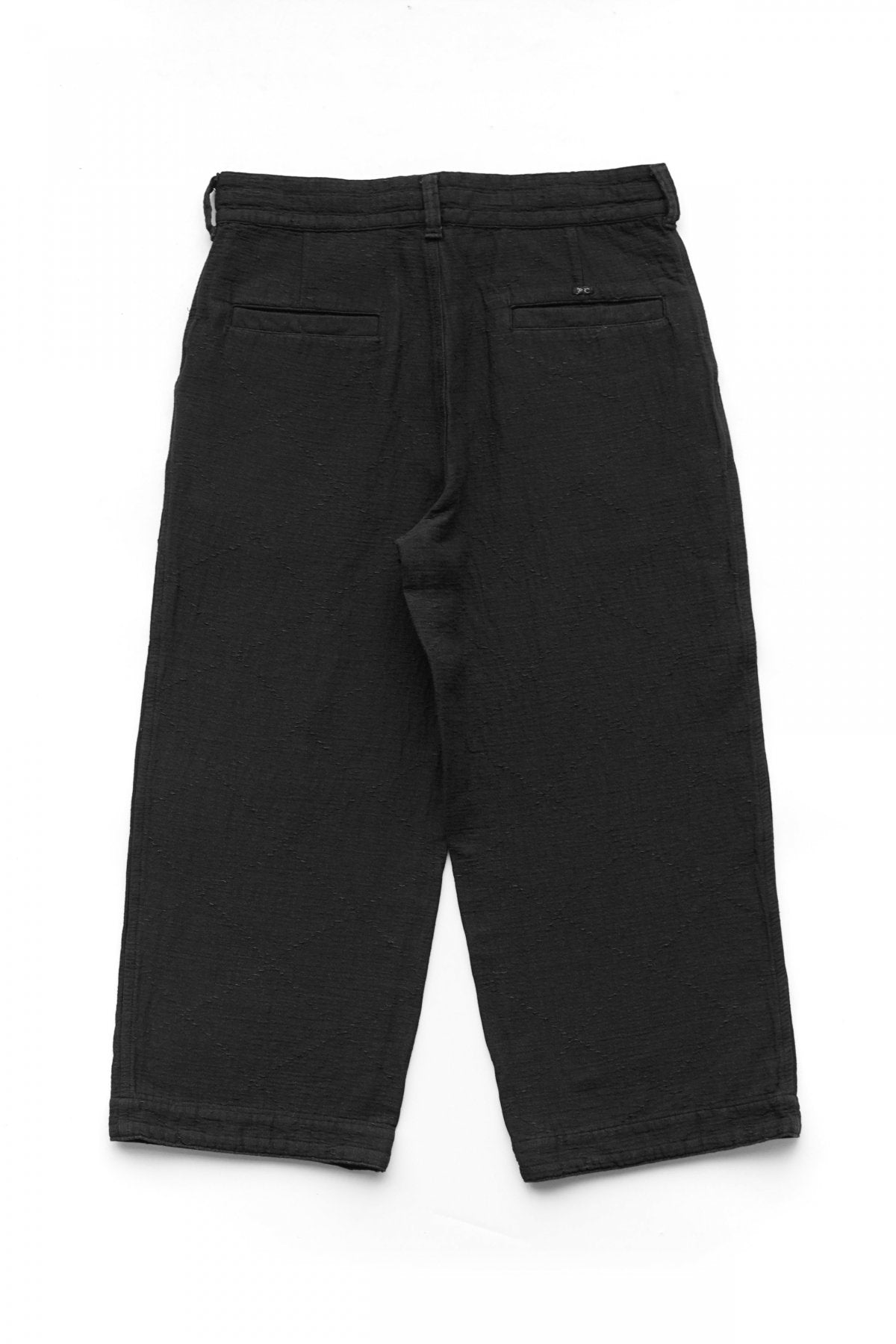 Porter Classic - SASHIKO STRETCH WIDE PANTS - BLACK