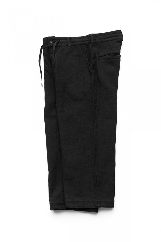 Porter Classic - SASHIKO STRETCH WIDE PANTS - BLACK