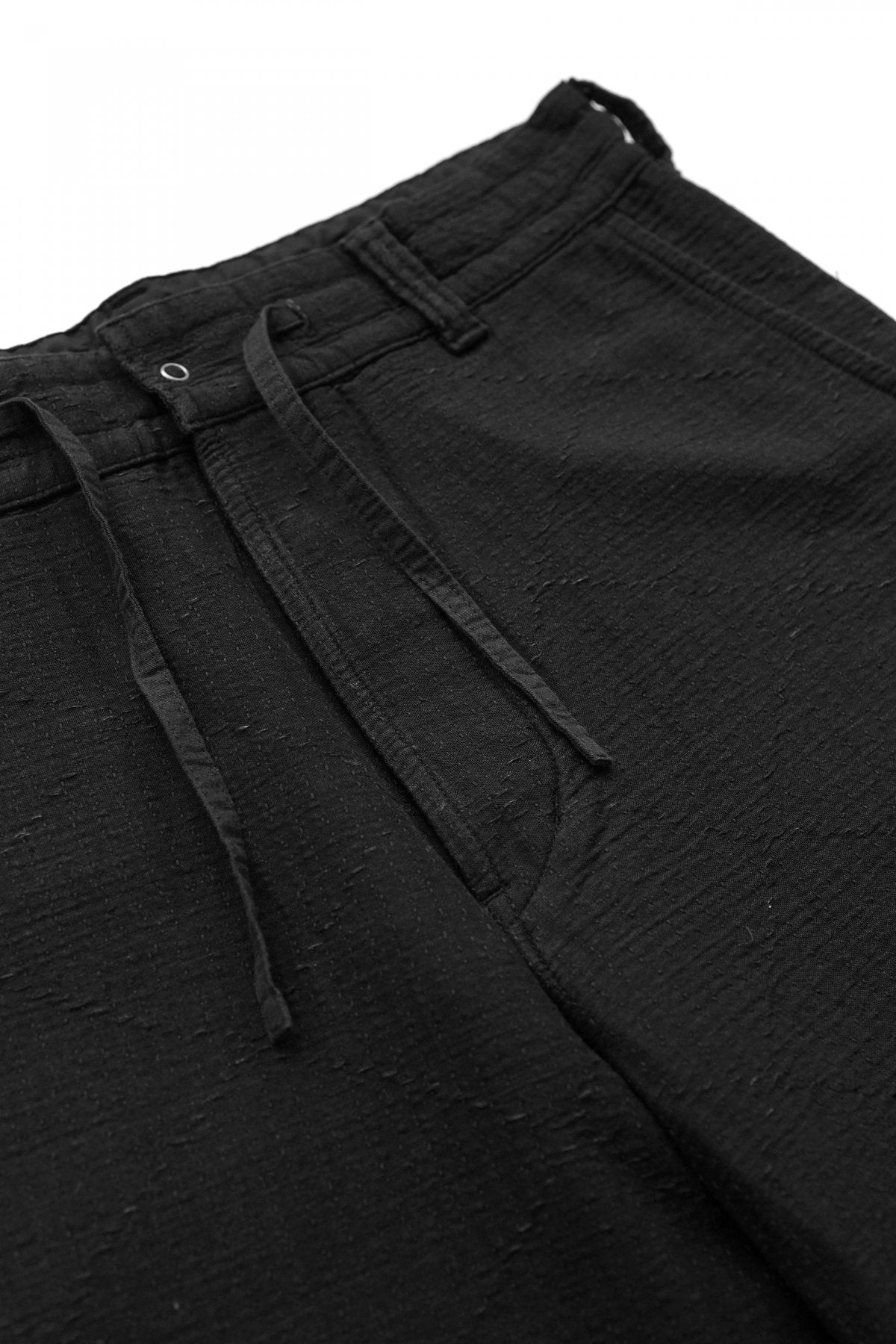 Porter Classic - SASHIKO STRETCH WIDE PANTS - BLACK