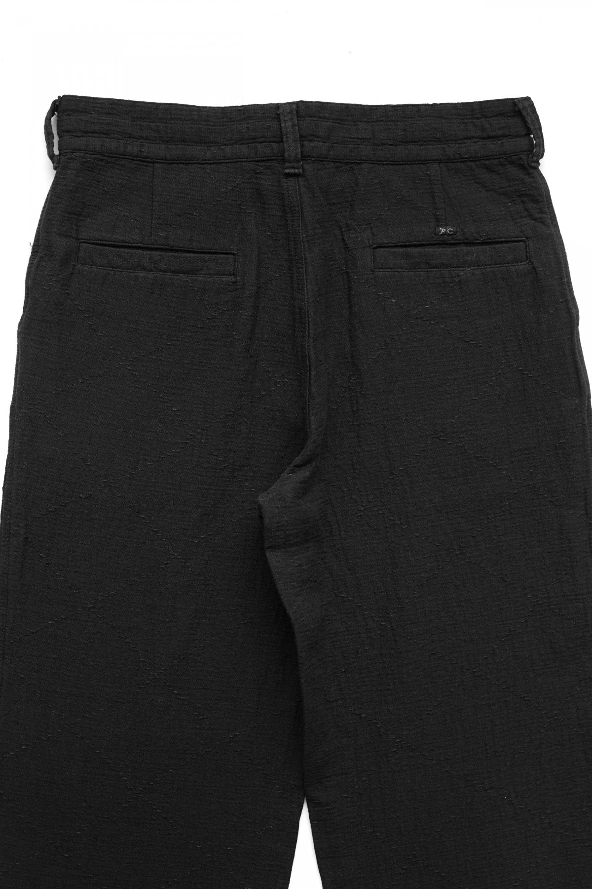 Porter Classic - SASHIKO STRETCH WIDE PANTS - BLACK