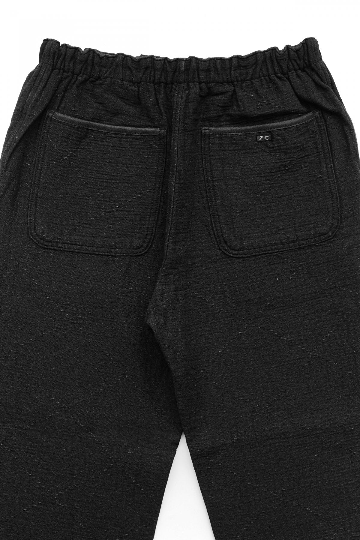 Porter Classic - SASHIKO STRETCH SLIM PANTS - BLACK