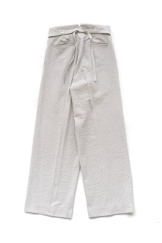 WRYHT - KNOTTED BUCK PLEATED TROUSER - DUNE STRIPE