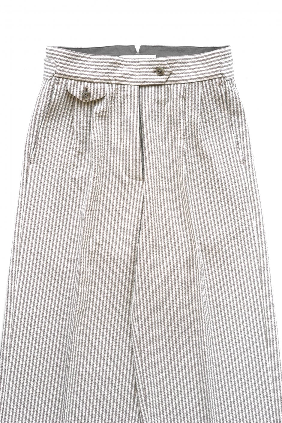 WRYHT - KNOTTED BUCK PLEATED TROUSER - DUNE STRIPE