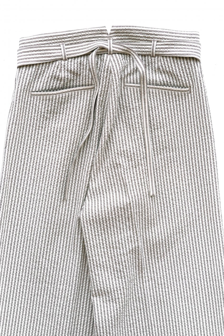 WRYHT - KNOTTED BUCK PLEATED TROUSER - DUNE STRIPE