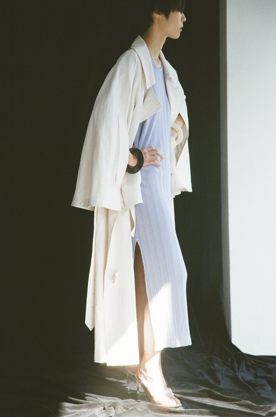 WRYHT - TRENCH MANTLE DRESS - EUCALYPTUS