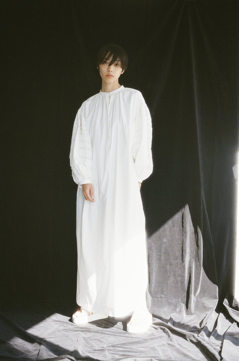 WRYHT - CHO-CHIN SLEEVE FOLK DRESS - WHITE