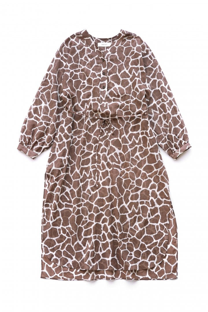 WRYHT - SLIT NECK PAJAMA DRESS - GIRAFFE ESPRESSO