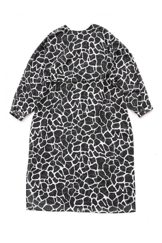 WRYHT - SLIT NECK PAJAMA DRESS - GIRAFFE BLACK