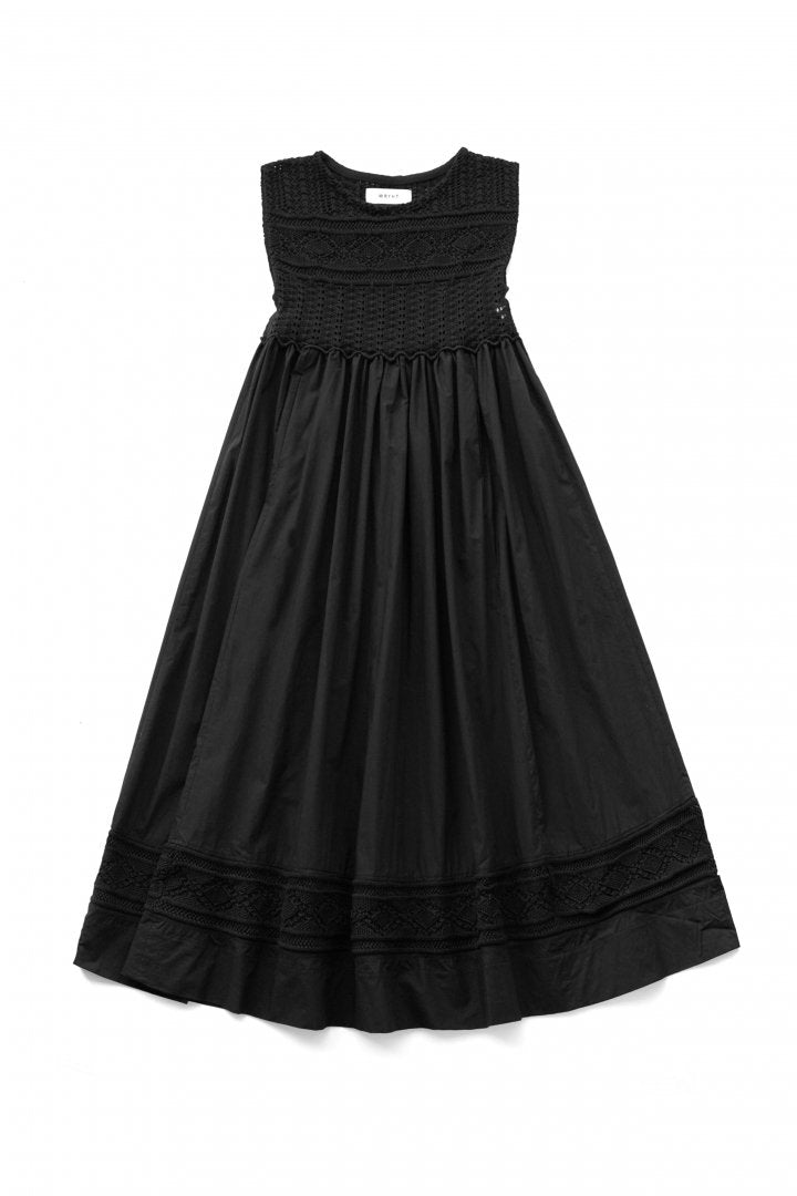 WRYHT - LACE PETTICOAT PATTERN DRESS - BLACK