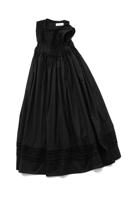 WRYHT - LACE PETTICOAT PATTERN DRESS - BLACK