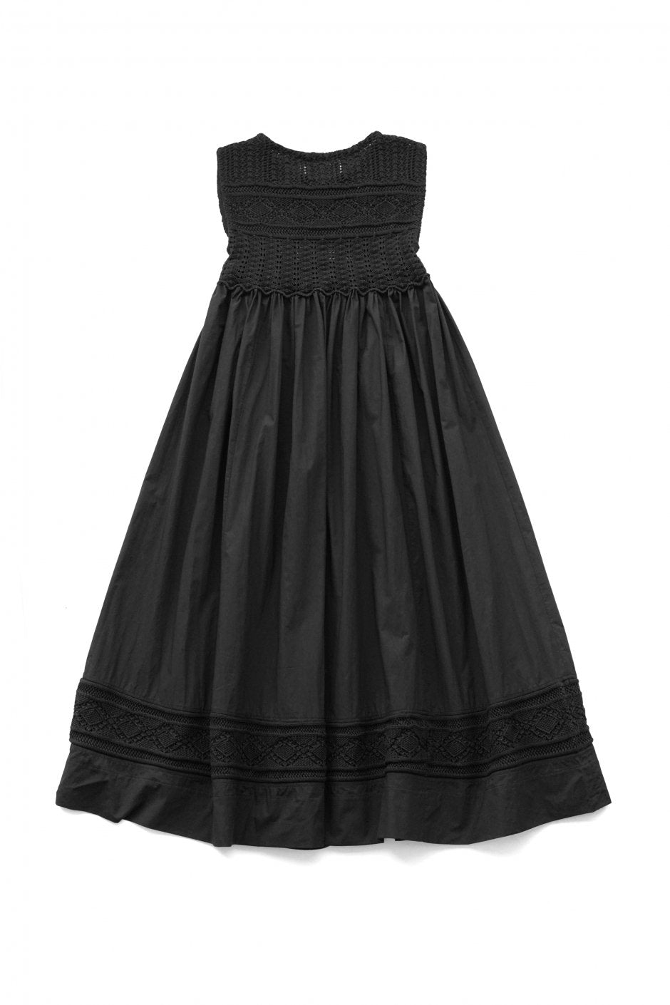 WRYHT - LACE PETTICOAT PATTERN DRESS - BLACK