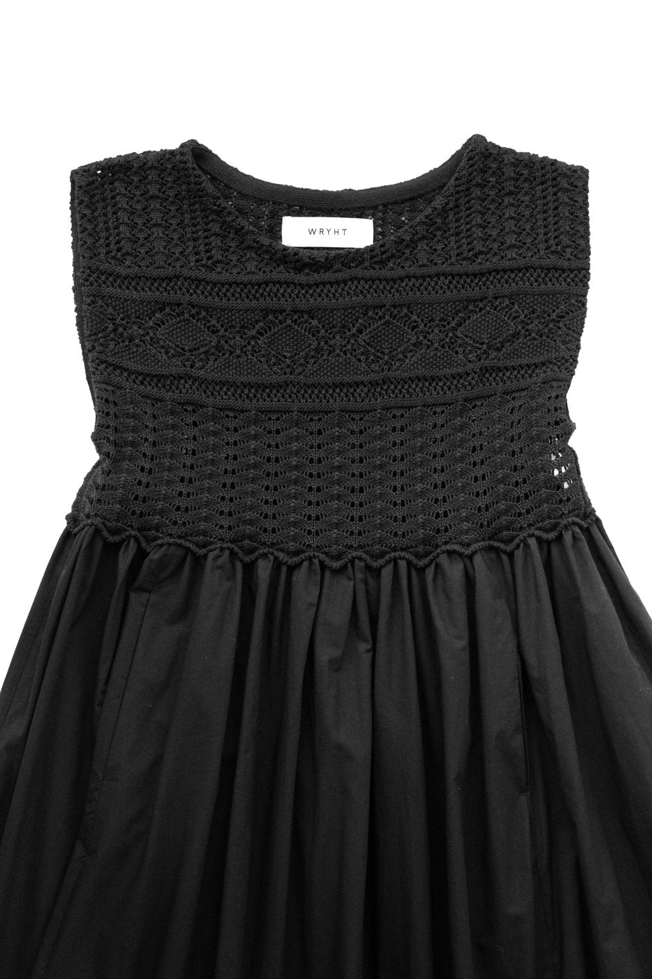 WRYHT - LACE PETTICOAT PATTERN DRESS - BLACK