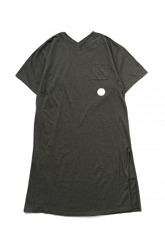 WRYHT - SLIT V-NECK TEE DRESS - GRAPHITE