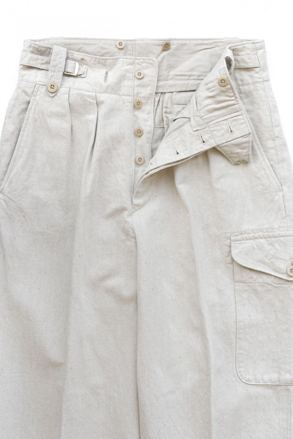 Nigel Cabourn - 50'S BATTLE DRESS PANT - C/L DENIM IVORY