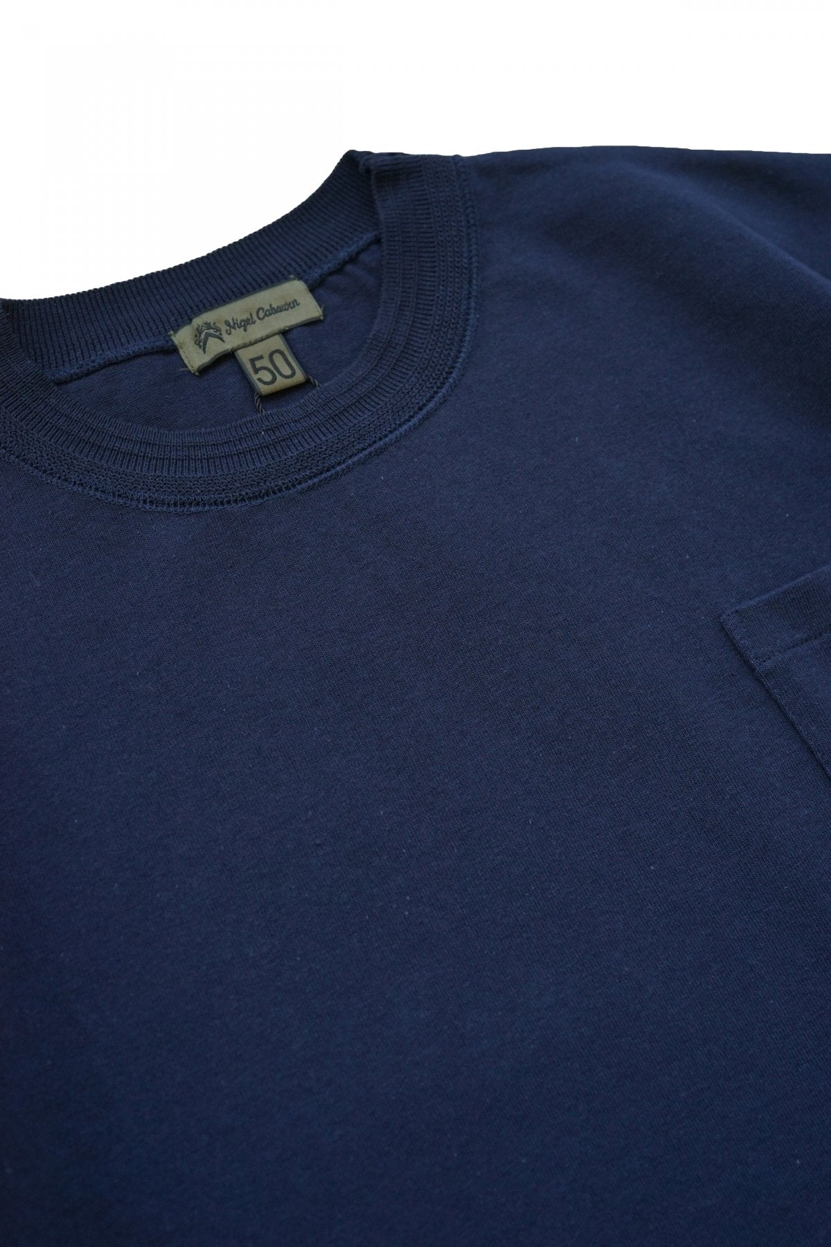 Nigel Cabourn - 40s WORK CREW NECK S/S -  NAVY