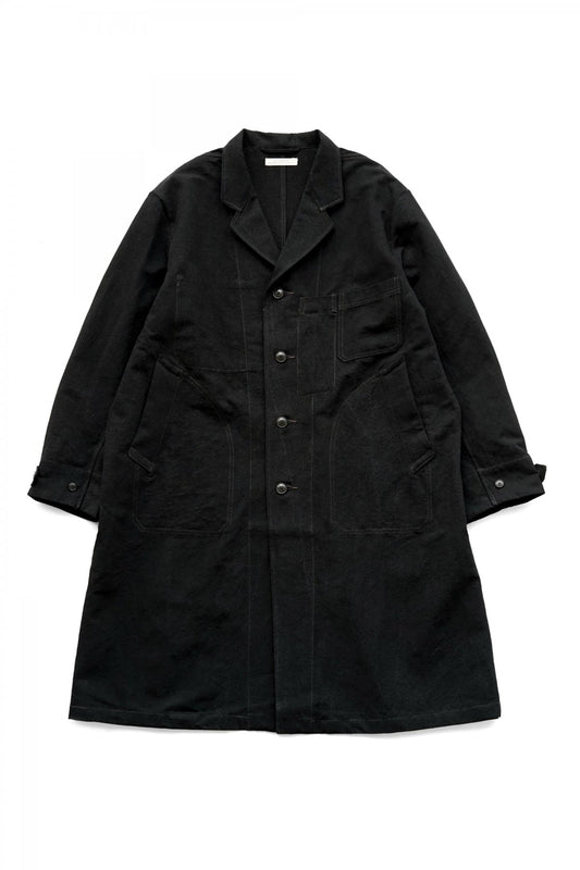 OLD JOE - ROPED WAIST ATELIER COAT - BLACK CANVAS