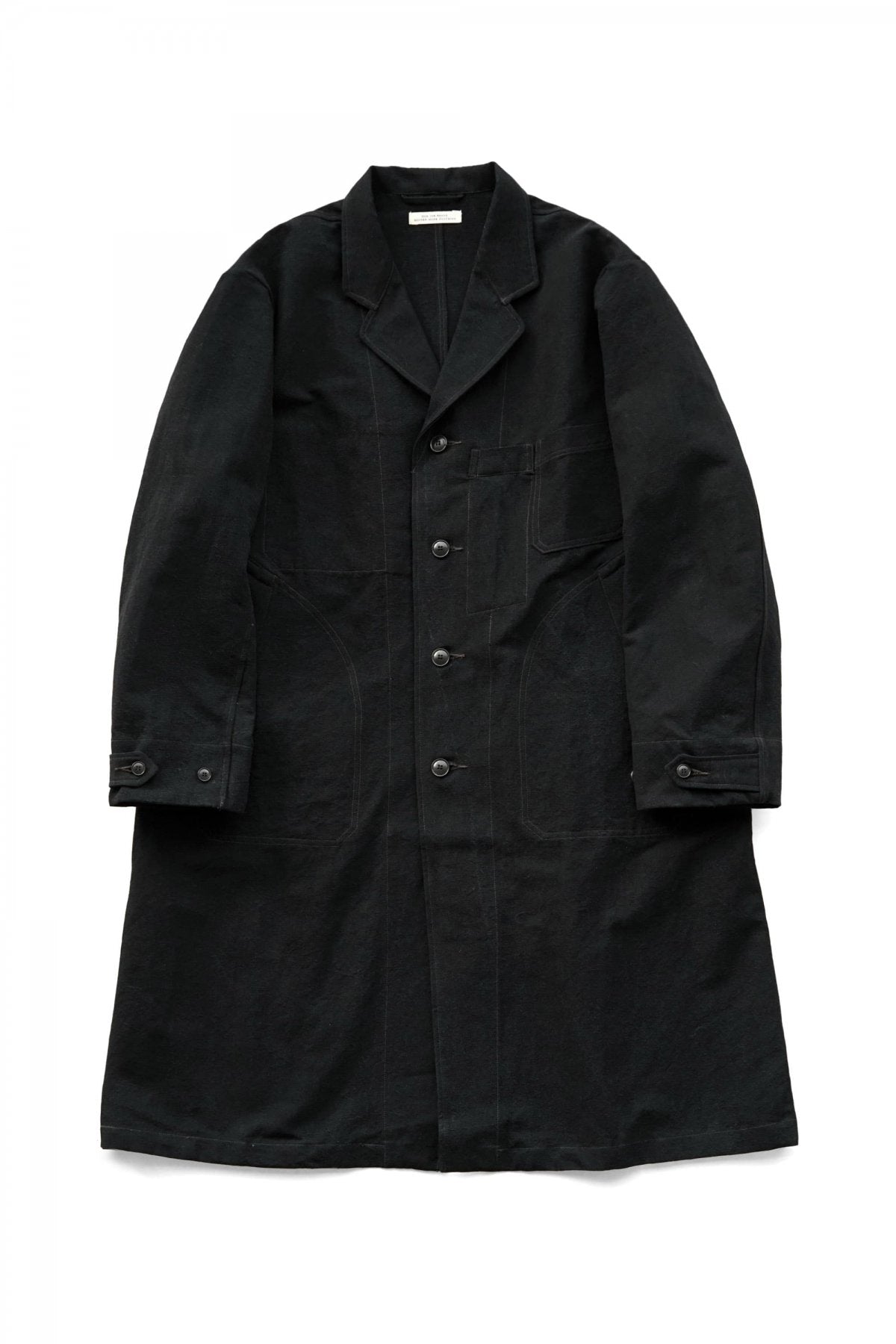 OLD JOE - ROPED WAIST ATELIER COAT - BLACK CANVAS