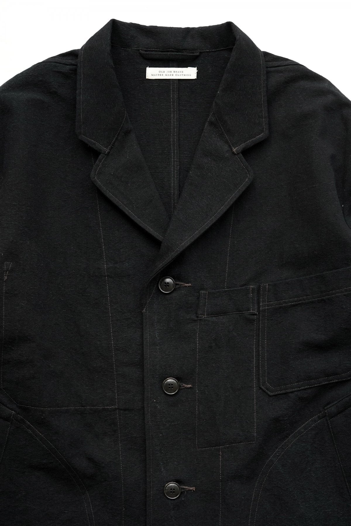 OLD JOE - ROPED WAIST ATELIER COAT - BLACK CANVAS