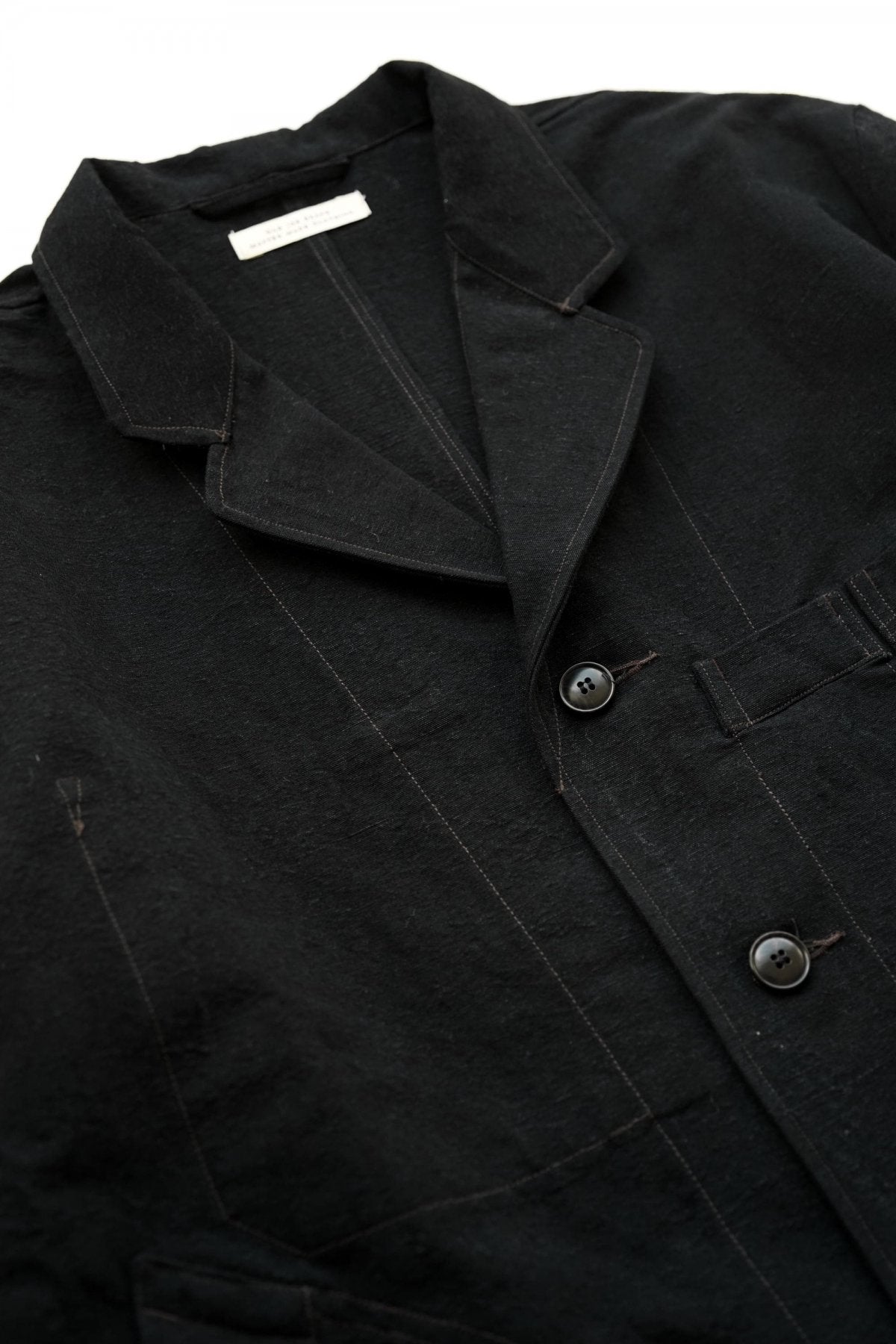 OLD JOE - ROPED WAIST ATELIER COAT - BLACK CANVAS