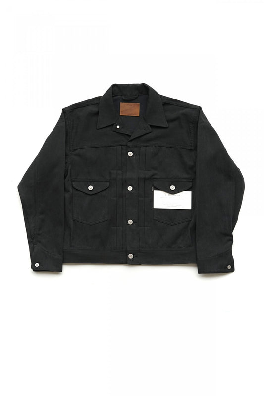 OLD JOE - OPEN COLLAR RANCH JACKET - FADE BLACK DENIM