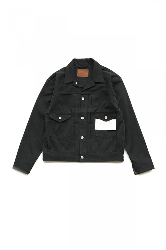 OLD JOE - OPEN COLLAR RANCH JACKET - FADE BLACK DENIM