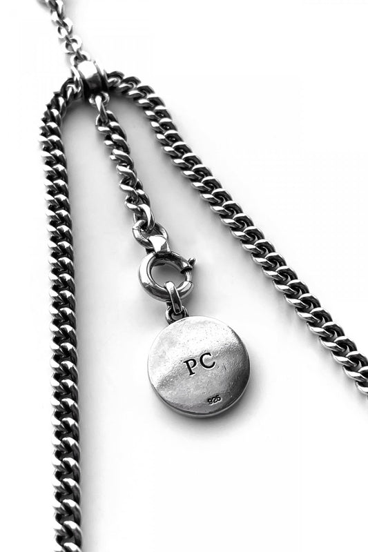 Porter Classic - 3WAY DOUBLE ALBERT WATCH CHAIN WITH DROP - SILVER