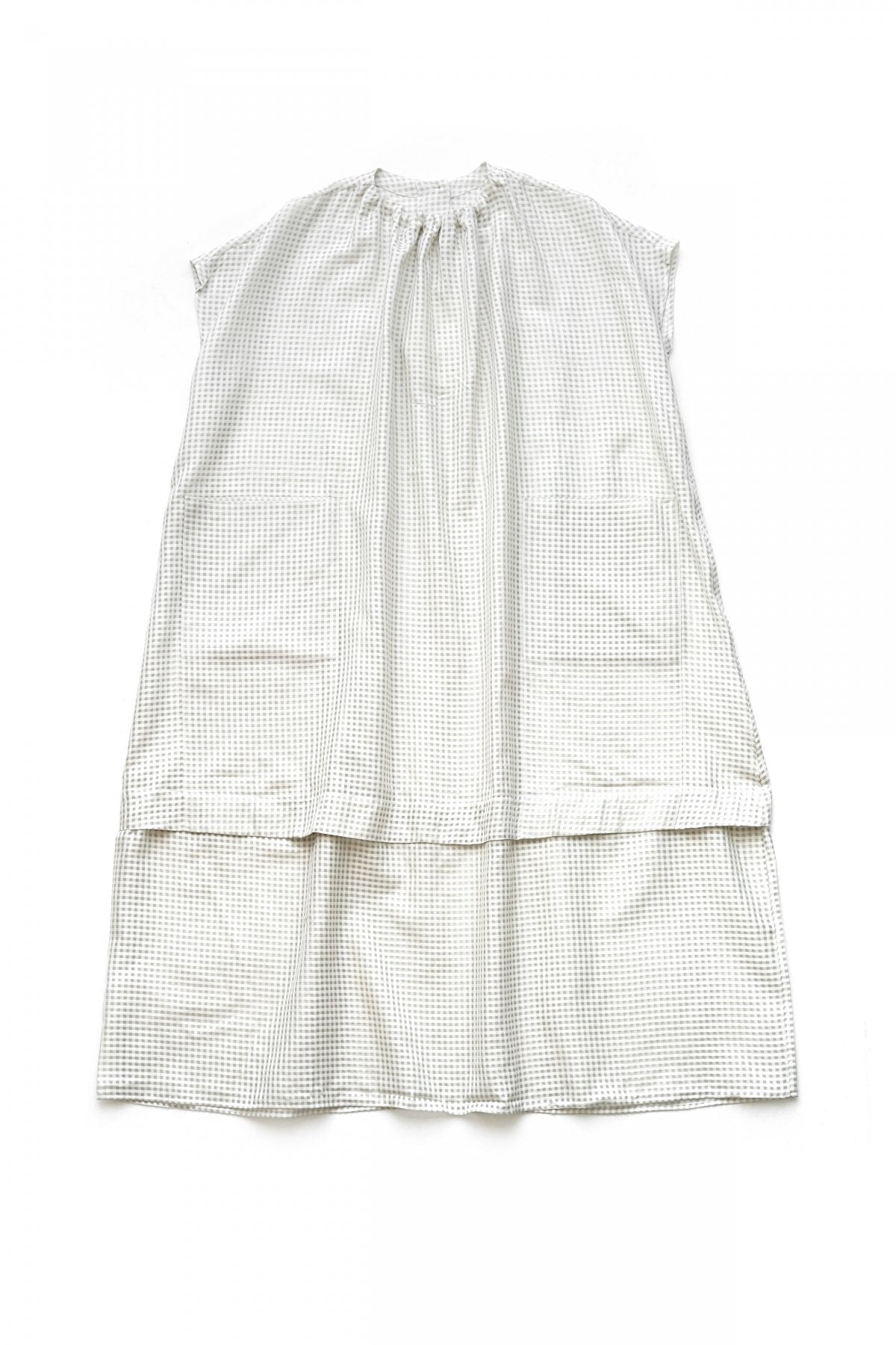 toogood for woman - THE POET DRESS - GINGHAM - STONE