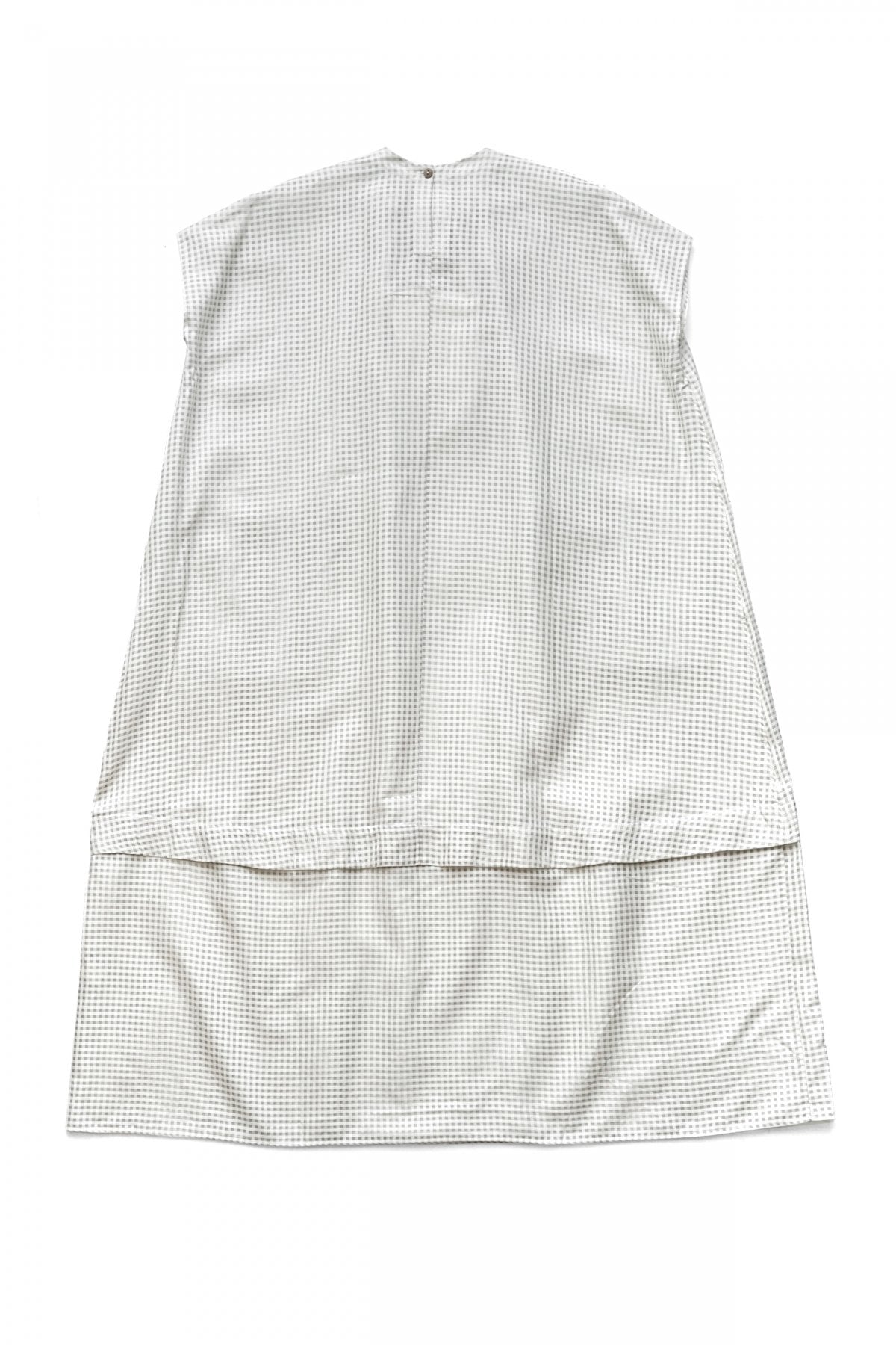 toogood for woman - THE POET DRESS - GINGHAM - STONE