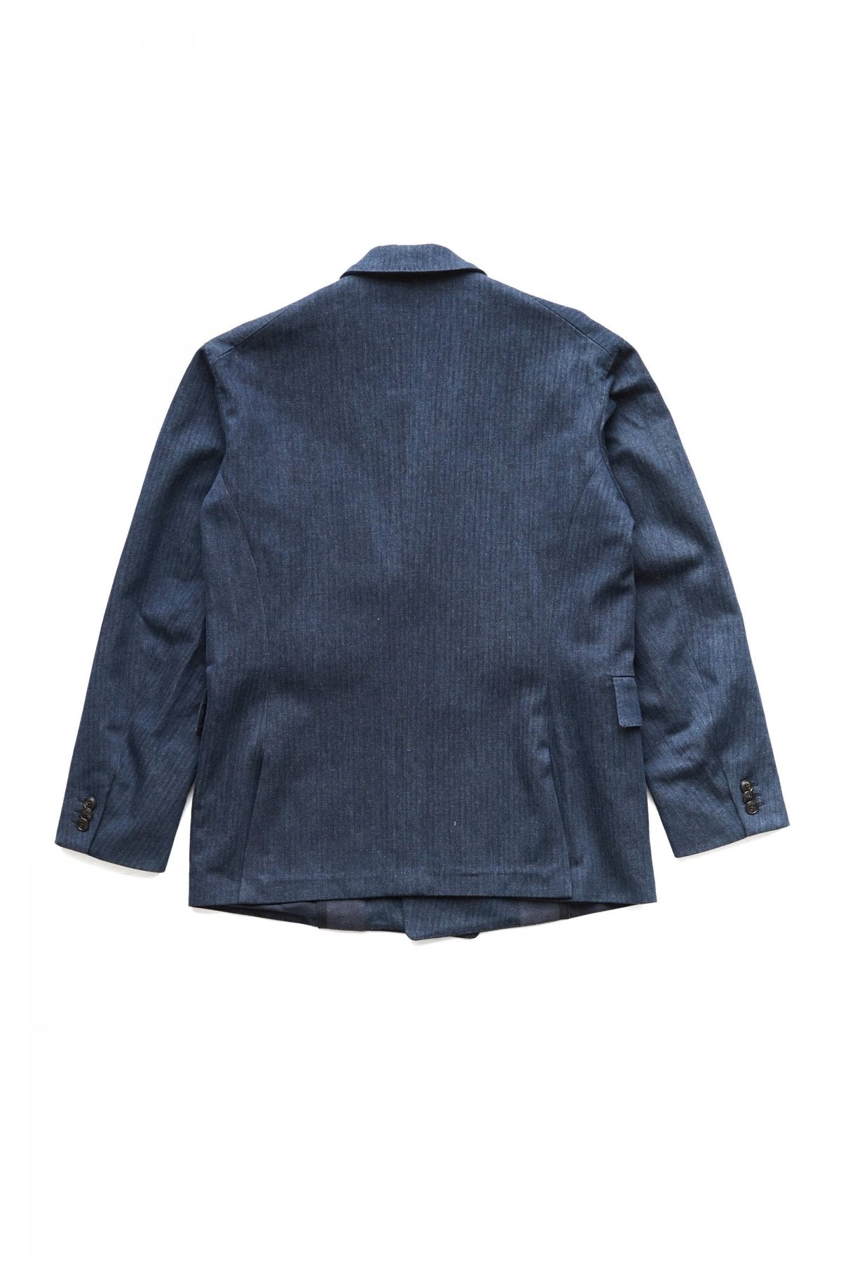 OLD JOE - DOUBLE-BREASTED SWING JACKET - INDIGO HERRINGBONE