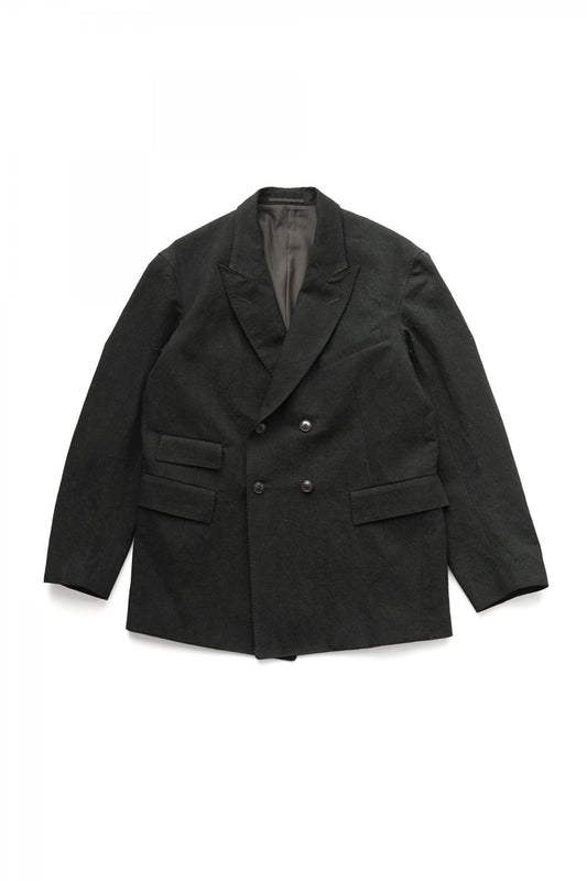 OLD JOE - DOUBLE-BREASTED SWING JACKET - BLACK CANVAS