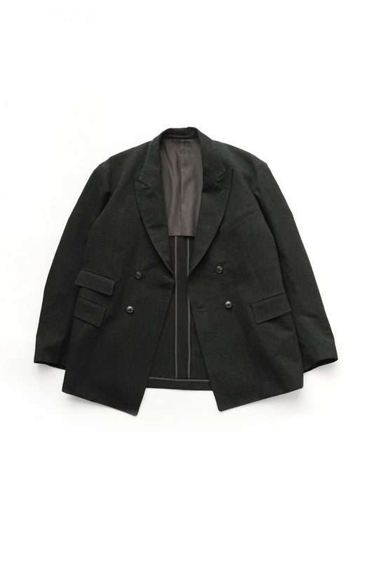 OLD JOE - DOUBLE-BREASTED SWING JACKET - BLACK CANVAS