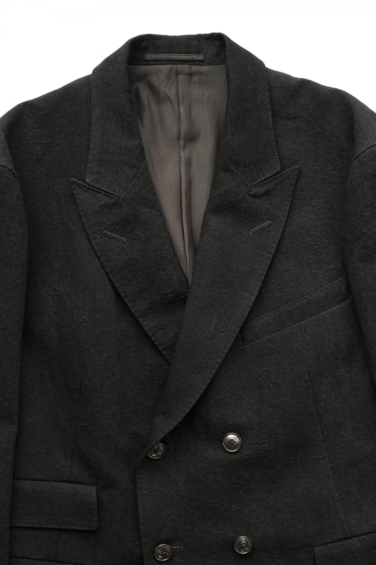 OLD JOE - DOUBLE-BREASTED SWING JACKET - BLACK CANVAS