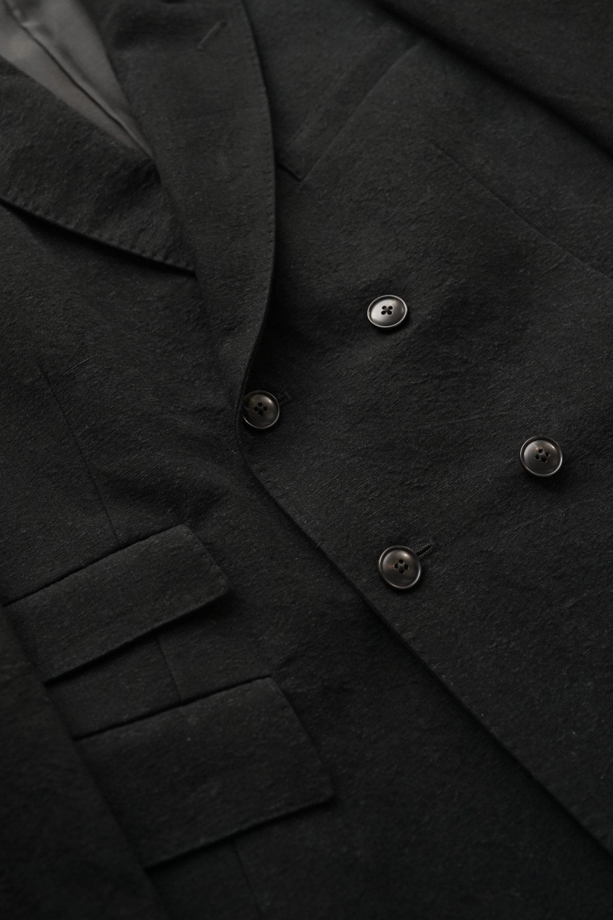 OLD JOE - DOUBLE-BREASTED SWING JACKET - BLACK CANVAS