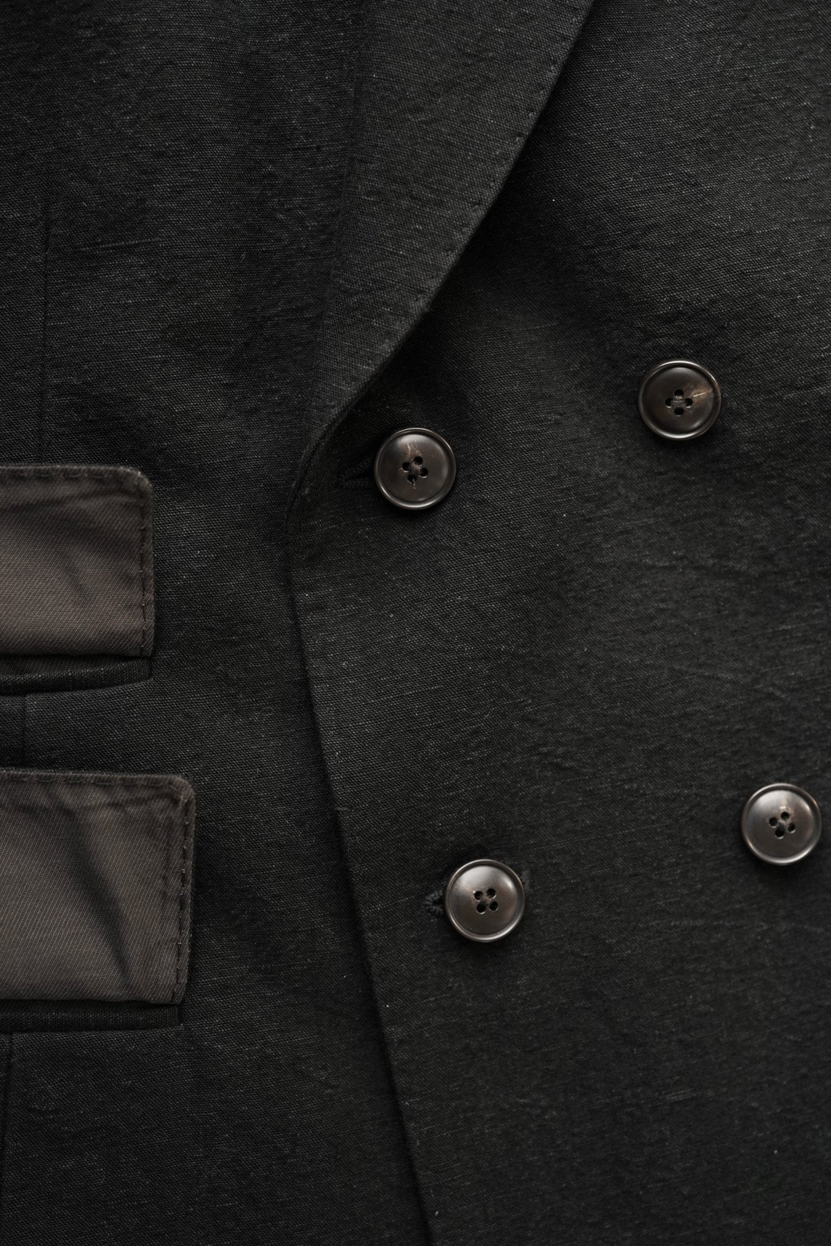 OLD JOE - DOUBLE-BREASTED SWING JACKET - BLACK CANVAS