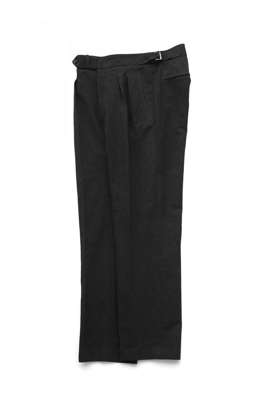 OLD JOE ★★★ - EXCLUSIVE DOUBLE-PLEATED SMARTY TROUSER - BLACK CANVAS