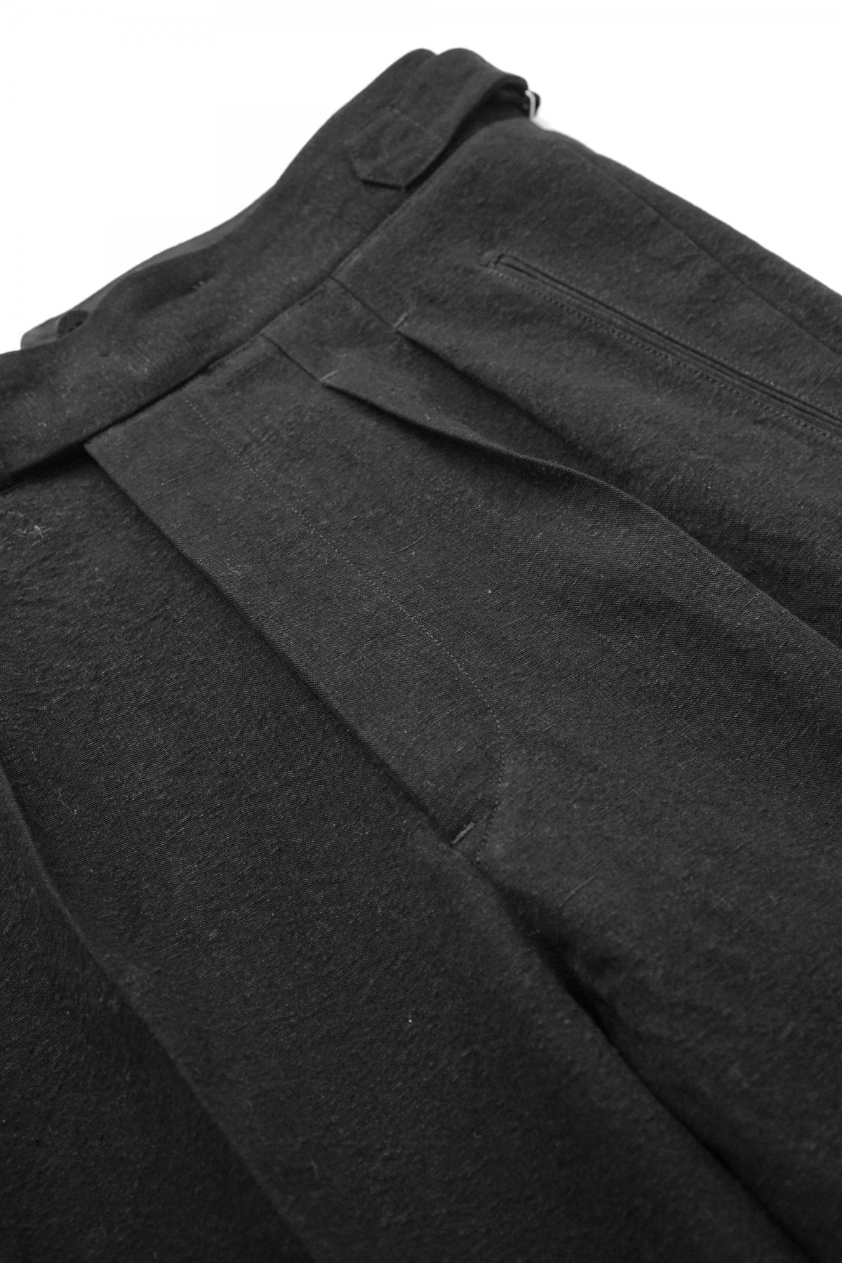 OLD JOE ★★★ - EXCLUSIVE DOUBLE-PLEATED SMARTY TROUSER - BLACK CANVAS