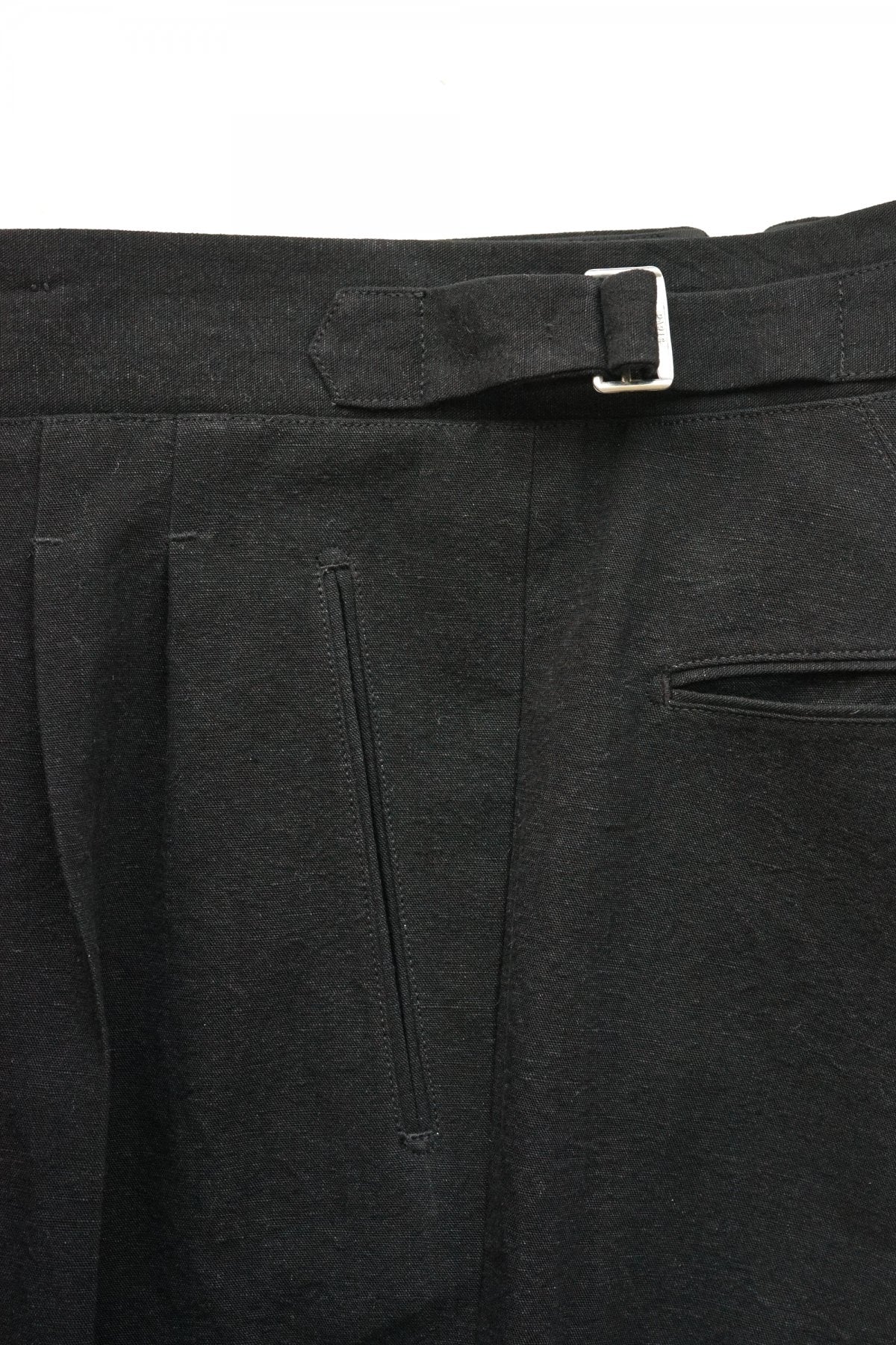 OLD JOE ★★★ - EXCLUSIVE DOUBLE-PLEATED SMARTY TROUSER - BLACK CANVAS