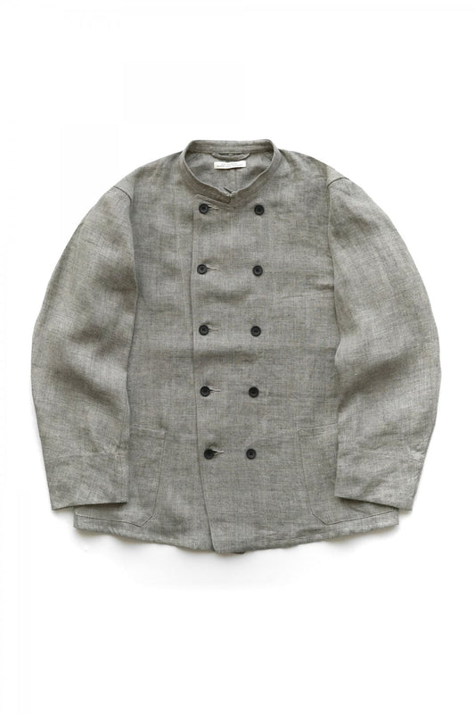 OLD JOE - STAND COLLAR MECHANIC JACKET - HERRINGBONE LINEN