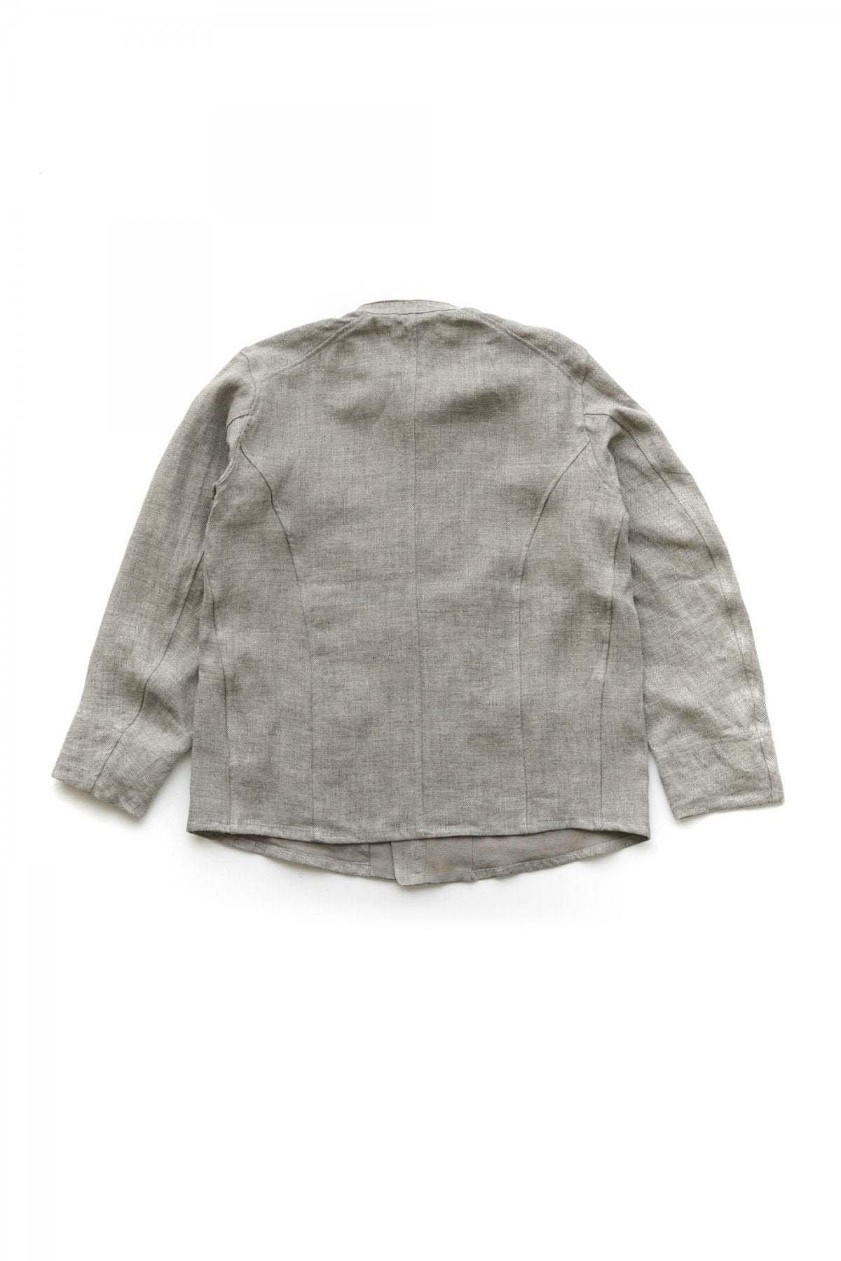 OLD JOE - STAND COLLAR MECHANIC JACKET - HERRINGBONE LINEN