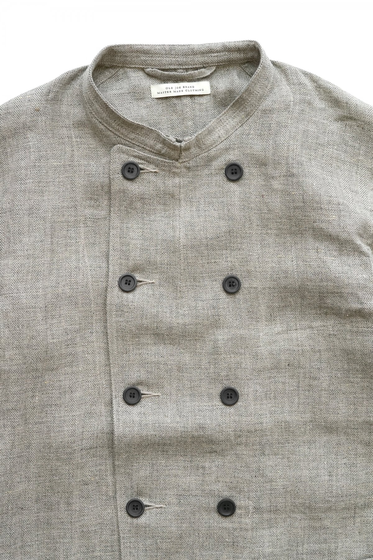 OLD JOE - STAND COLLAR MECHANIC JACKET - HERRINGBONE LINEN