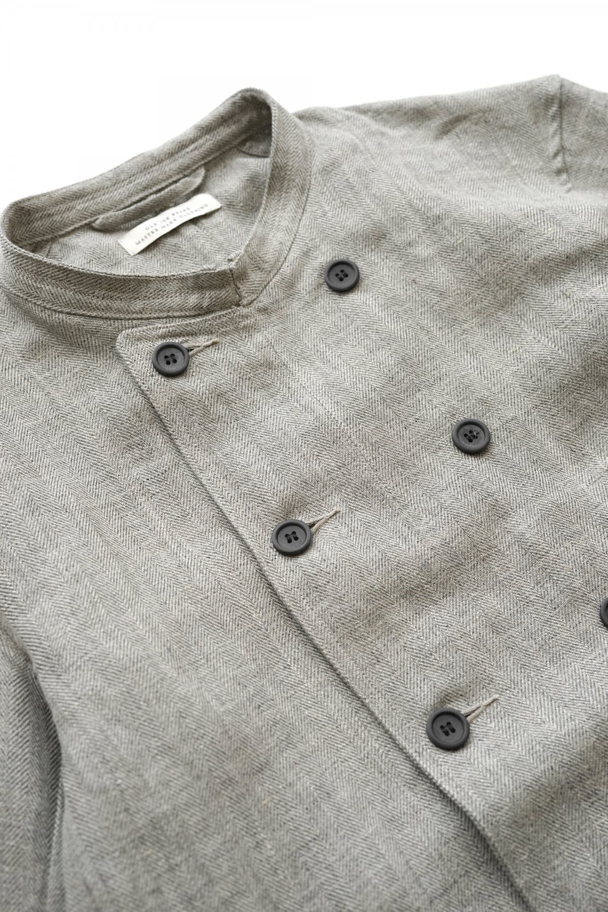 OLD JOE - STAND COLLAR MECHANIC JACKET - HERRINGBONE LINEN