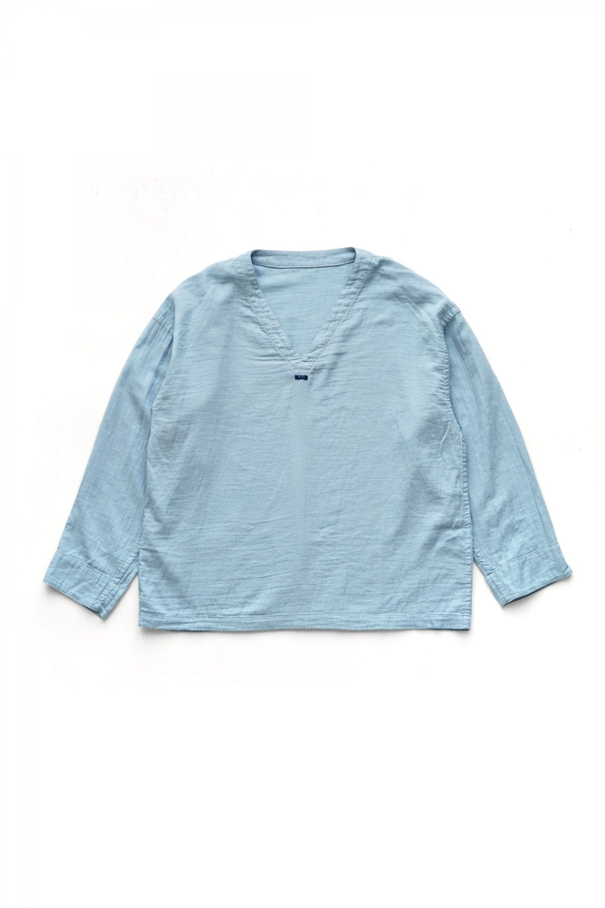 Porter Classic - GAUZE V-NECK SHIRT - BLUE