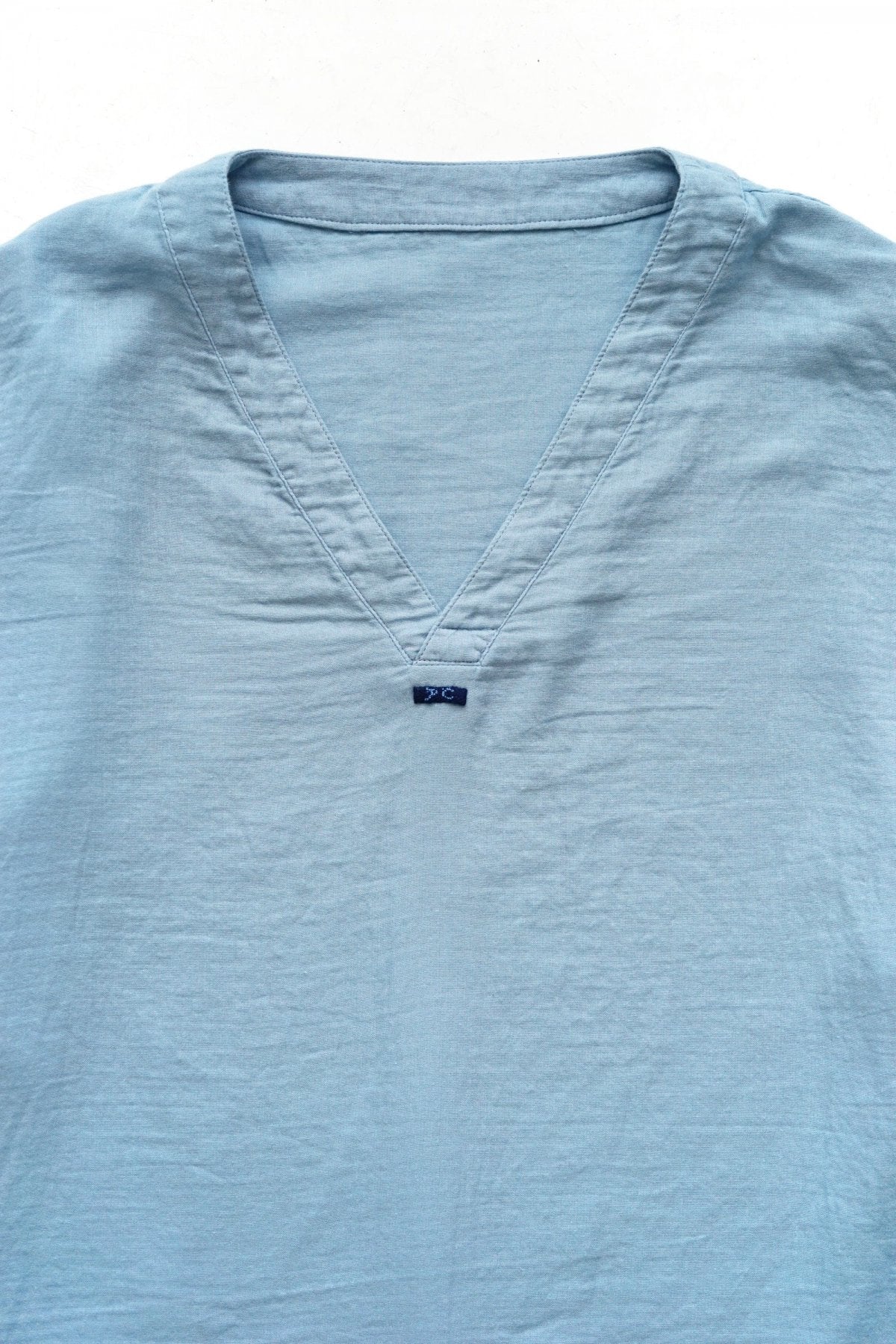 Porter Classic - GAUZE V-NECK SHIRT - BLUE