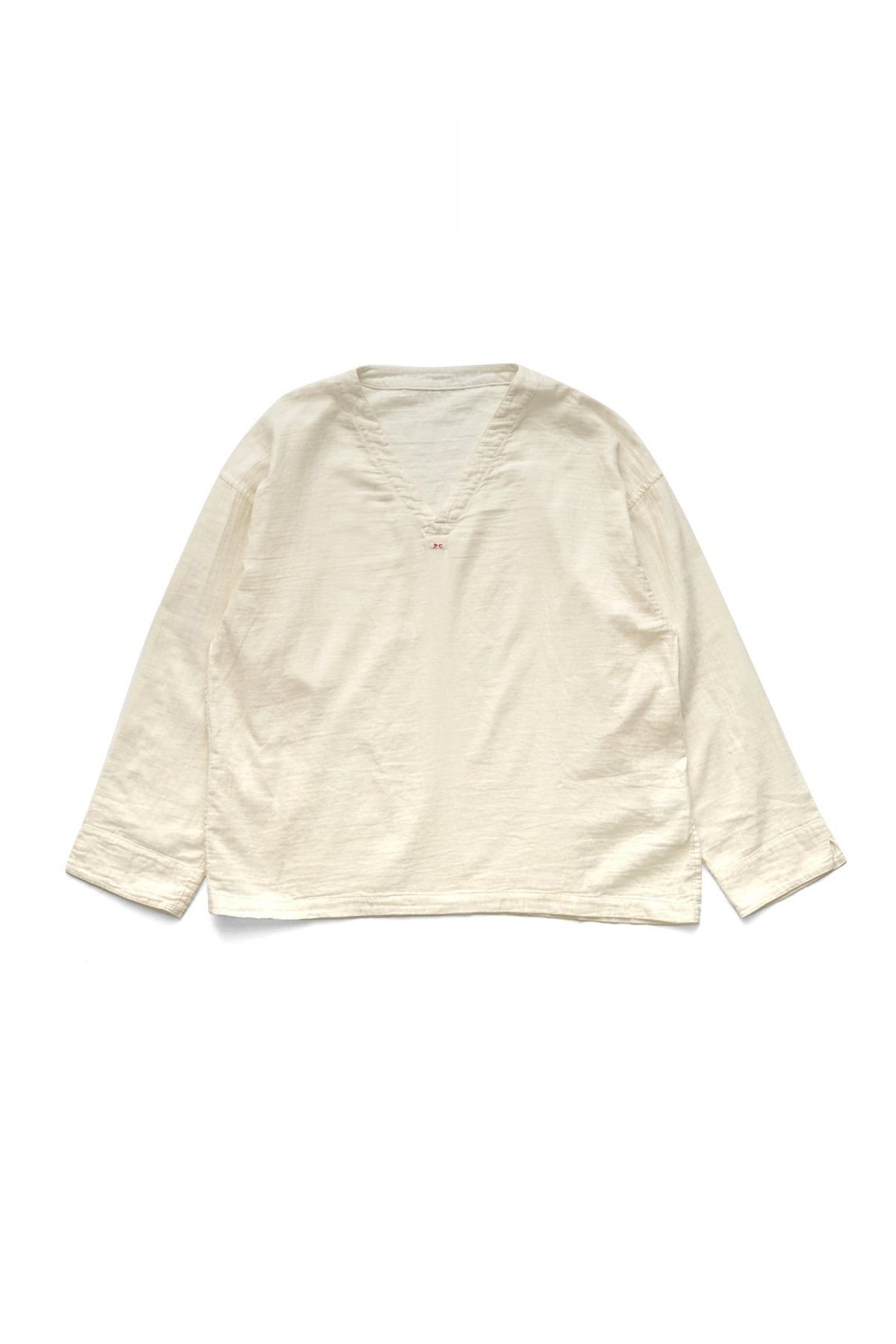 Porter Classic - GAUZE V-NECK SHIRT - WHITE