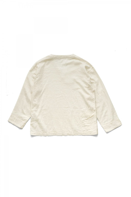 Porter Classic - GAUZE V-NECK SHIRT - WHITE